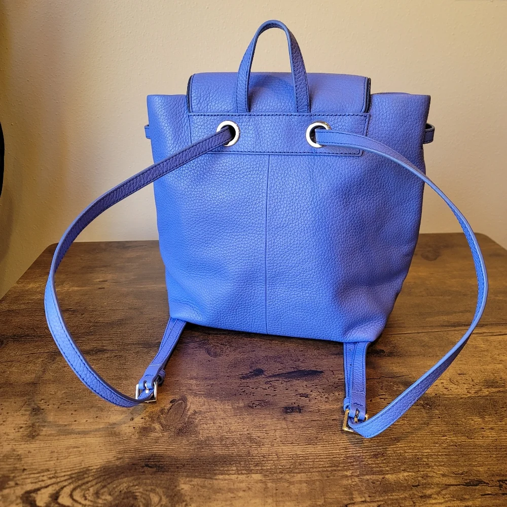 Kate Spade Kacy Chester Street Periwinkle Blue Leather Backpack Purse - Picture 2 of 13